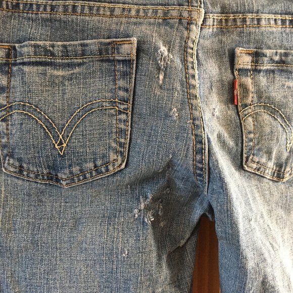 LEVIS REGULAR BLUE DENIM JEANS - Picture 2 of 9